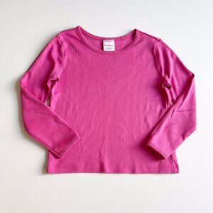 Hanna Andersson Long Sleeve Pima Tee In Power Pink 100